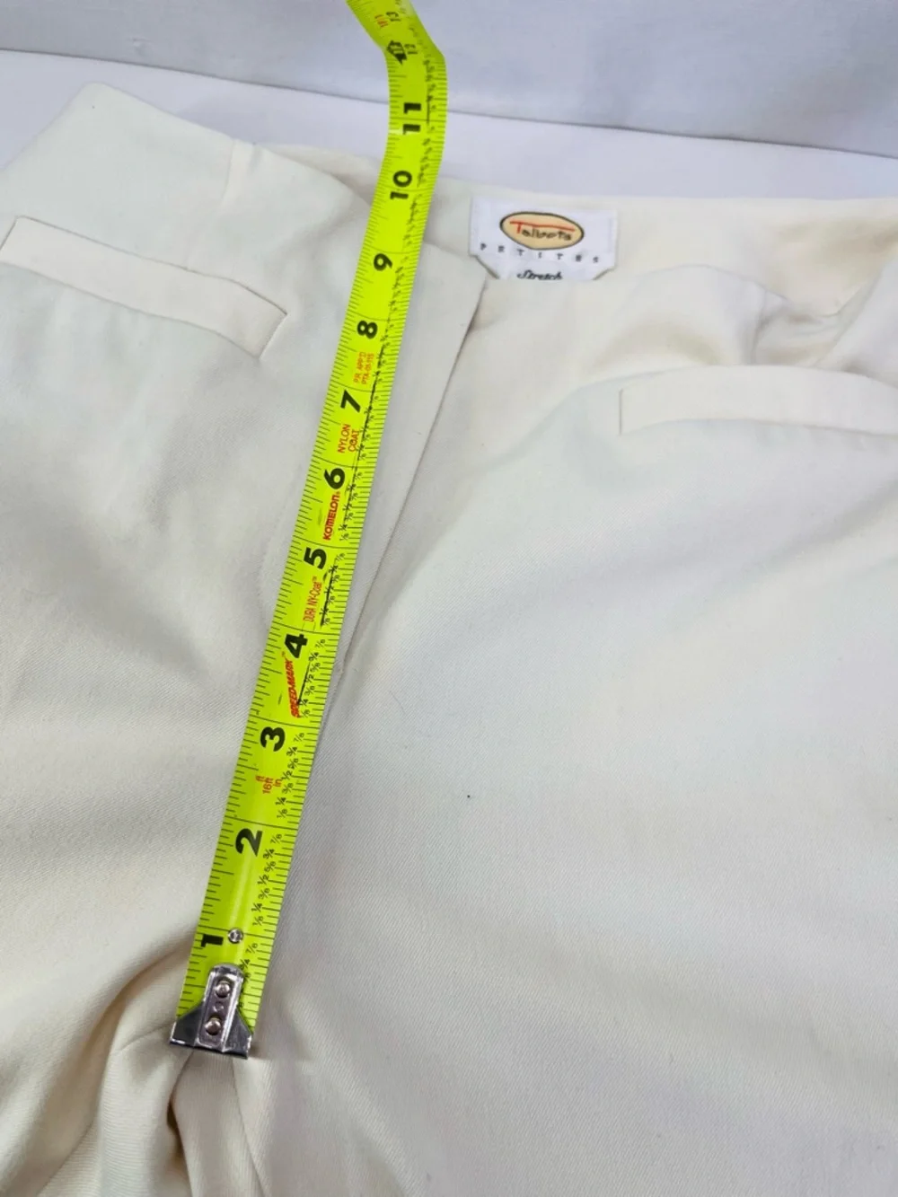 Talbots Cream Straight-Leg Women's Pants - Picture 5 of 6